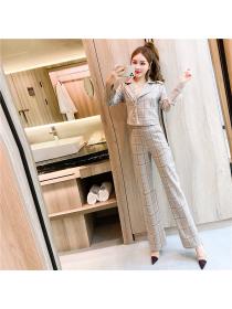 Outlet Temperament long pants autumn and winter thick coat a set