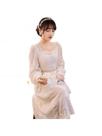 New Arrival Elegant Lace Well-dressed Long-sleeved Dress 