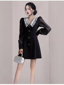 For Sale Gauze Matching Doll Collars Slim Dress
