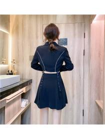 Outlet Western style coat lapel short skirt 2pcs set