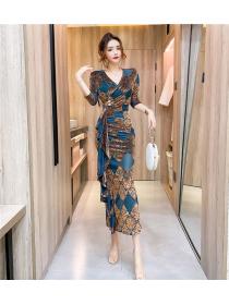 Outlet Fashion autumn long dress package hip formal dress