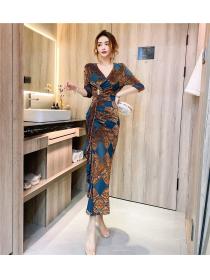 Outlet Fashion autumn long dress package hip formal dress