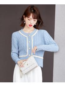 On Sale Color Matching Knitting Fashion Coat 