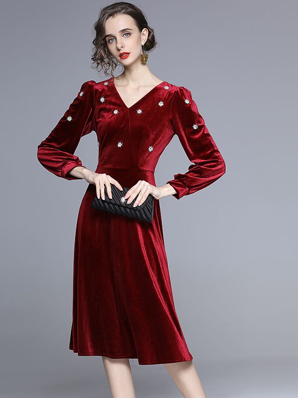 Grace Velvet Fashion Drape Nobel Dress