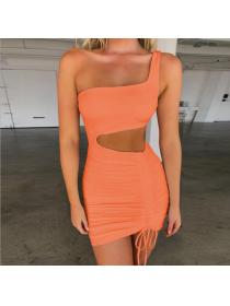 Outlet hot style Summer Fashion Sexy Party wear Pleated Dress 