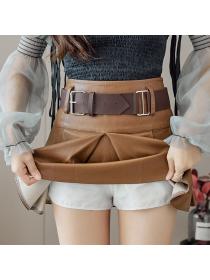 Vintage style High waist A-line Hot Skirt Withe belt 