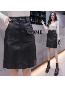 New Arrival High waist Simple fashion A-line Long Skirt