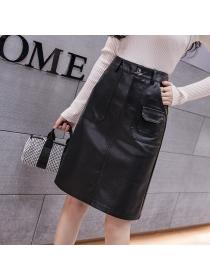 New Arrival High waist Simple fashion A-line Long Skirt 