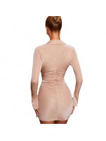 Outlet hot style Autumn new Low-cut V-neck nightclub dress
