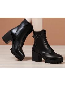 Outlet Cool Winter Fashion  Round-toe Thick Flatform High heels Boots