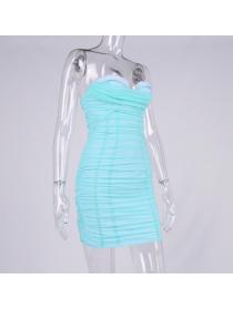 Outlet hot style sexy party wear gauze high-waist hip-full tube dress