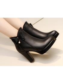 Outlet Stylish Plain  Flatform High heels Boots