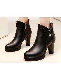 Outlet Stylish Plain  Flatform High heels Boots