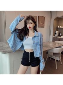 Hot selling Unique style Loose Matching Denim jacket