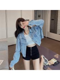 Hot selling Unique style Loose Matching Denim jacket 