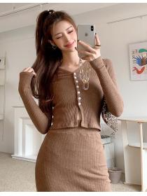 On Sale Pure Color Knitting Slim Fashion Suits 
