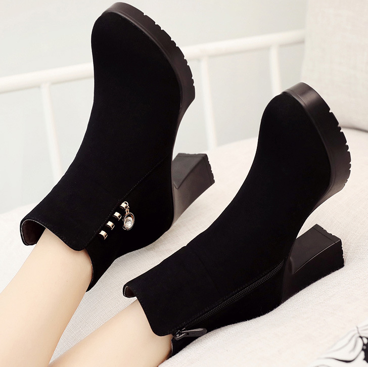 Outlet Autumn and winter new ankle boots/ high heel thick waterproof platform British Martin boot...