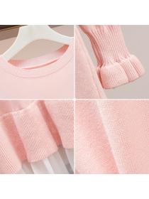 Outlet Autumn winter new style thin long sweater splicing snow spins knit dress