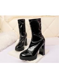 Outlet Sexy new mid - tube thick - heeled Martin boots