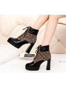 Outlet sexy show skinny high heel thick heel ankle boots Martin boots 