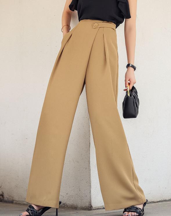 On Sale Tall Waist Drape Irrgular Design Loose Long Pants