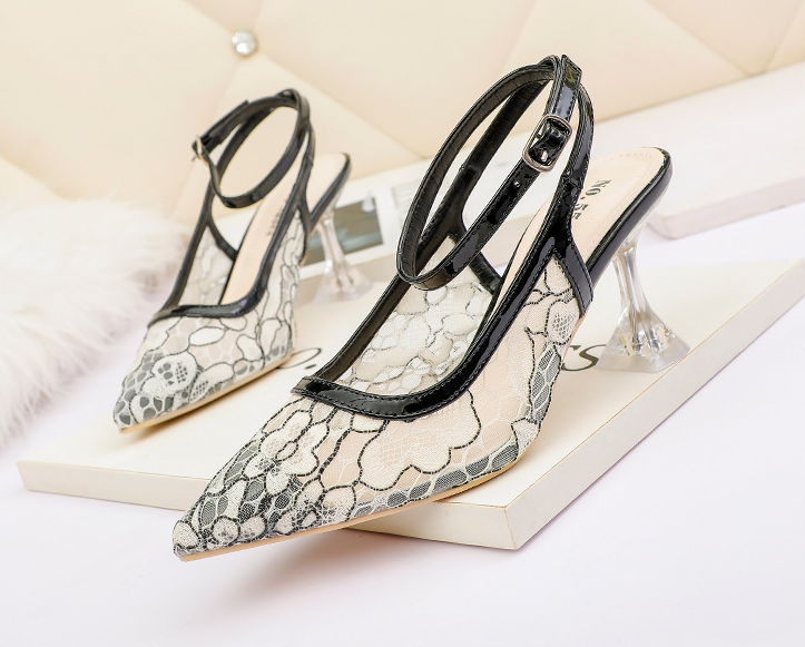 Outlet Korean fashion point shallow mouth high heels sandals