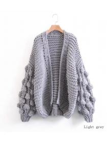 Outlet New hand made woven lantern sleeve cardigan for women