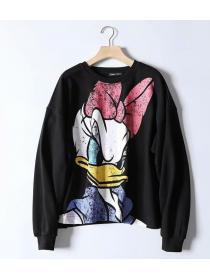 Outlet Winter fashion Cartoon Printed Round-neck Hoodies