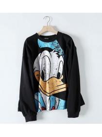 Outlet Winter fashion Cartoon Printed Round-neck Hoodies 