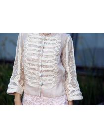 Outlet Palace vintage style long-sleeved sunproof embroidery silk short jacket 