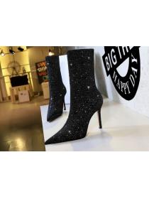 Outlet women's fashion sexy nightclub  boots high heel elastic ankle boots