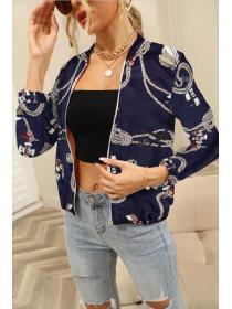 Outlet Zip decoration printing cardigan autumn jacket