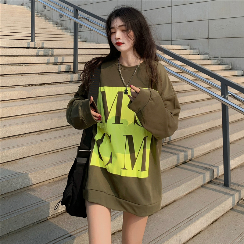 Outlet Pure loose hoodie Korean style autumn tops for women