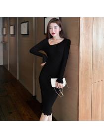 Outlet Temperament slim knitted package hip dress for women