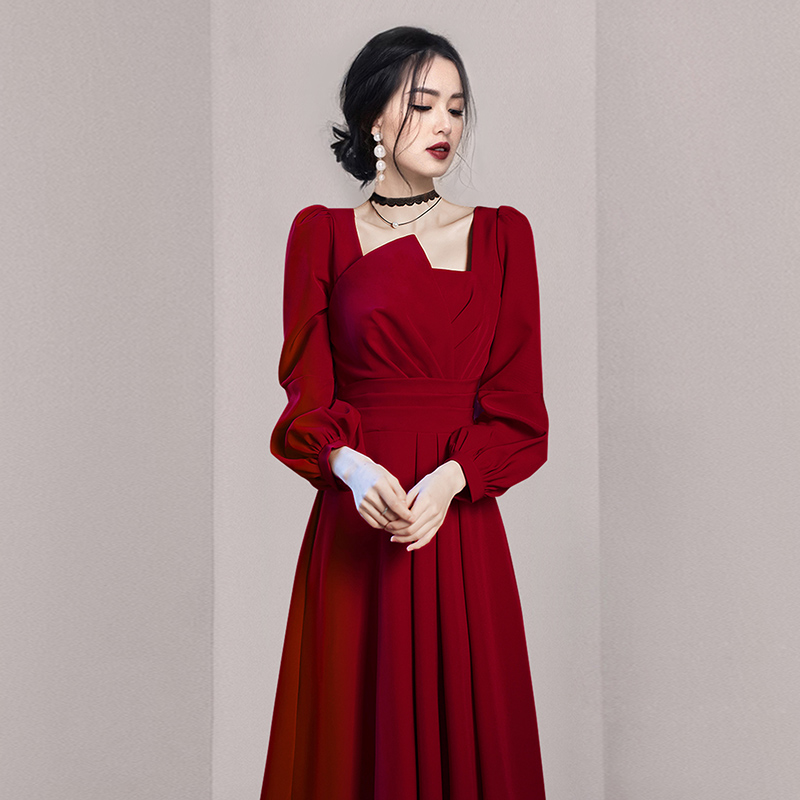 Outlet Temperament light autumn minority slim evening dress