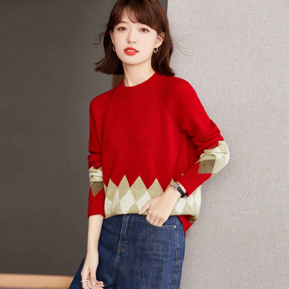 Outlet Western style knitted bottoming shirt for women