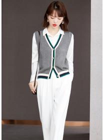 Outlet All-match wears outside sweater knitted waistcoat