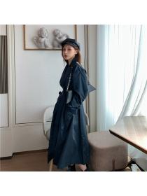 Outlet Fashion autumn coat frenum exceed knee windbreaker for women