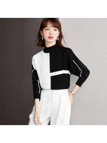 Outlet Autumn and winter all-match high collar sweater