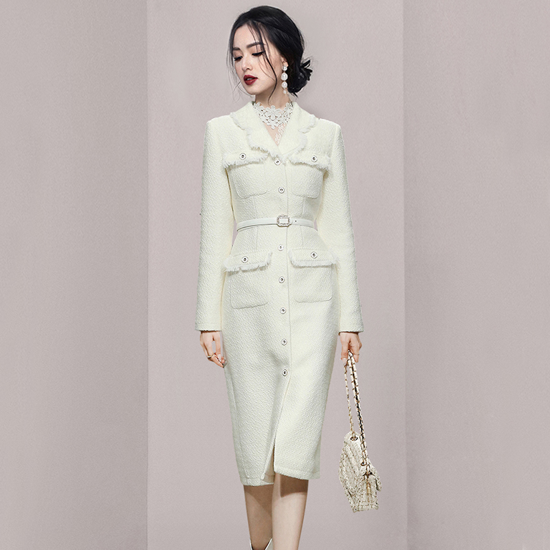 Outlet Autumn and winter woolen coat elegant overcoat