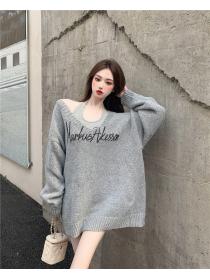 Outlet Loose knitted tops printing spicegirl sweater for women