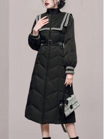 Korean Style Long Show Waist Nobel Coat 