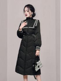 Korean Style Long Show Waist Nobel Coat 