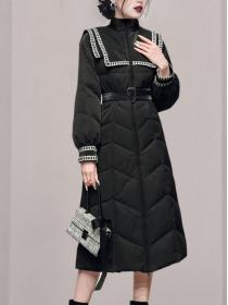 Korean Style Long Show Waist Nobel Coat 