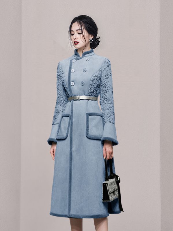 Outlet Pure Color Nobel Style Fashion Long Coat