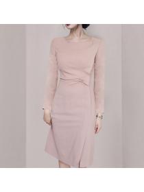 Outlet Autumn and winter long sleeve slim package hip dress