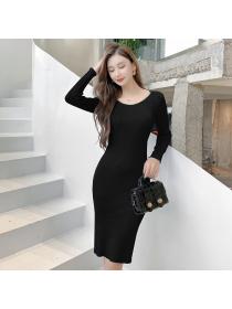 Outlet Package hip knitted slim chain dress for women