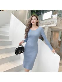 Outlet Package hip knitted slim chain dress for women