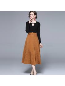 Outlet Ladies tops fashion skirt 2pcs set for women