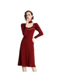 Outlet Long sleeve fashion commuting dress autumn slim sweater